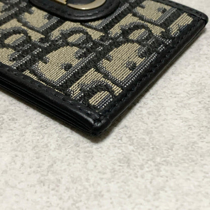 Christian Dior Card  Holder Oblique Trotter CD Case Wallet Compact Purse Canvas