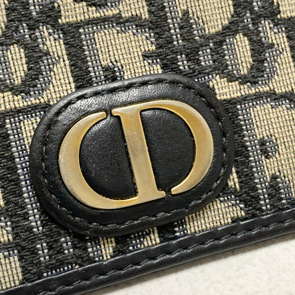 Christian Dior Card  Holder Oblique Trotter CD Case Wallet Compact Purse Canvas