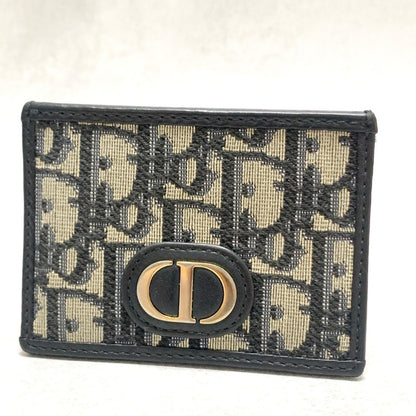 Christian Dior Card  Holder Oblique Trotter CD Case Wallet Compact Purse Canvas