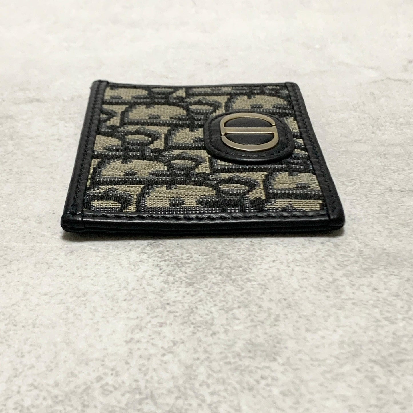 Christian Dior Card  Holder Oblique Trotter CD Case Wallet Compact Purse Canvas