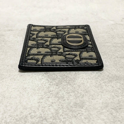 Christian Dior Card  Holder Oblique Trotter CD Case Wallet Compact Purse Canvas