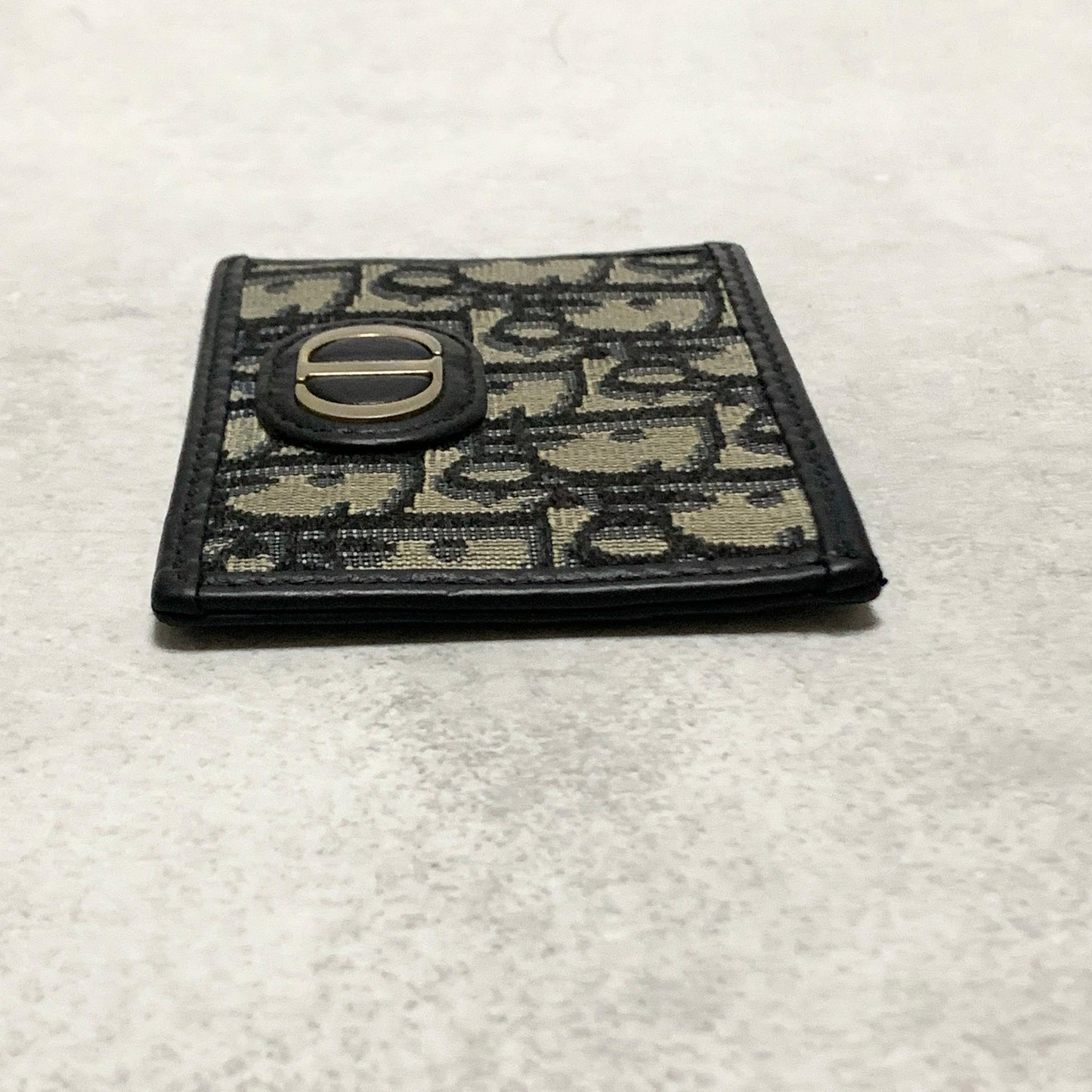 Christian Dior Card  Holder Oblique Trotter CD Case Wallet Compact Purse Canvas