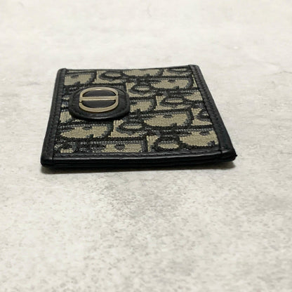 Christian Dior Card  Holder Oblique Trotter CD Case Wallet Compact Purse Canvas