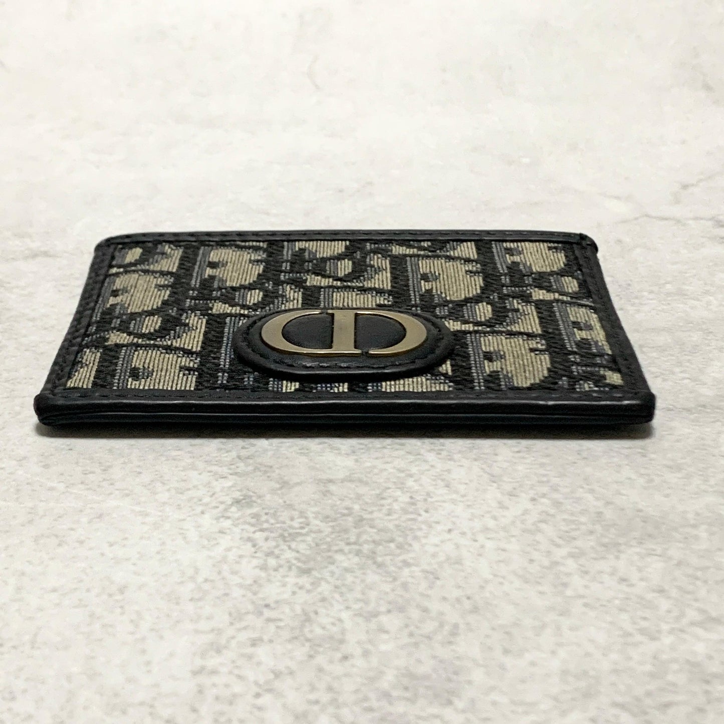 Christian Dior Card  Holder Oblique Trotter CD Case Wallet Compact Purse Canvas