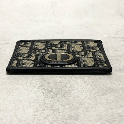 Christian Dior Card  Holder Oblique Trotter CD Case Wallet Compact Purse Canvas