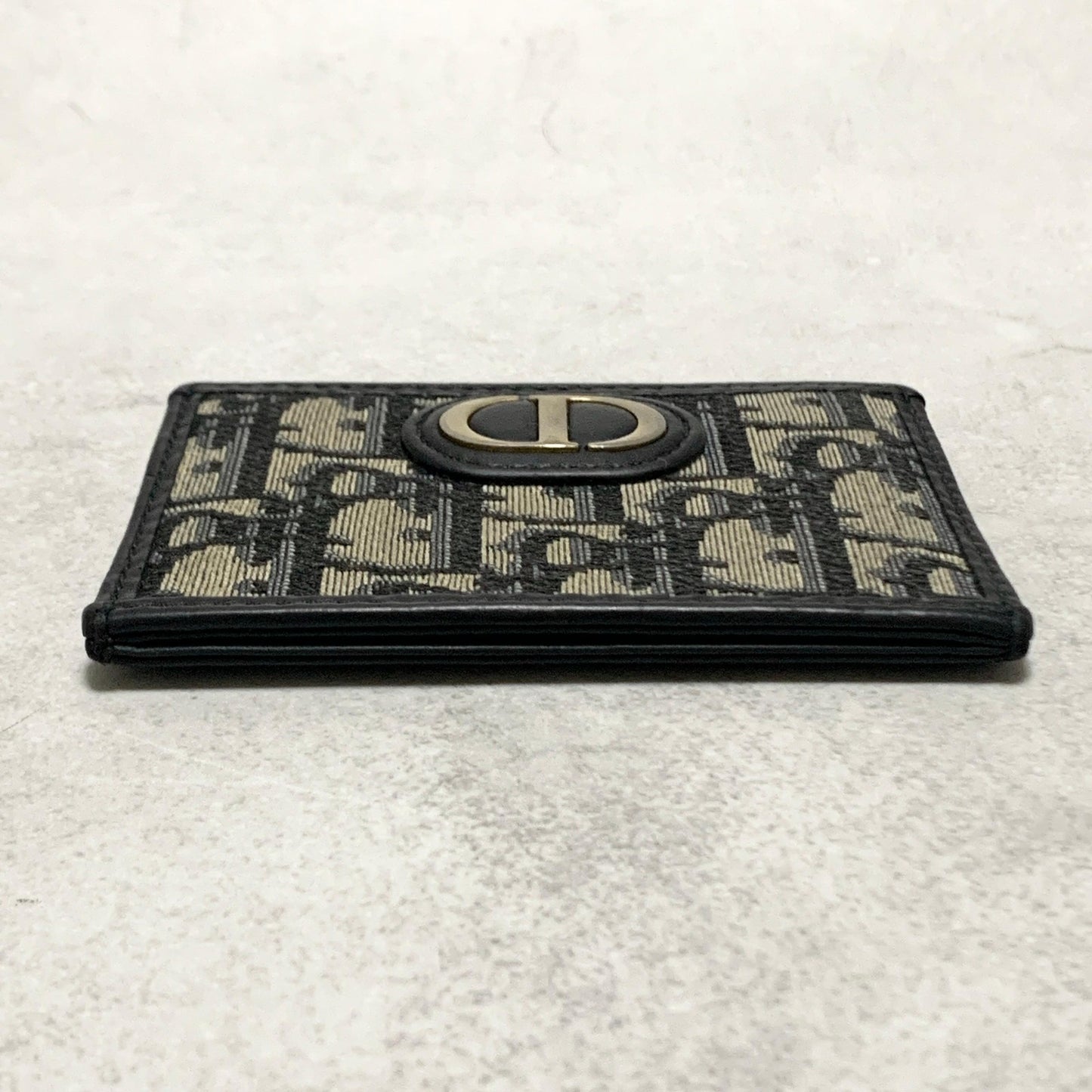 Christian Dior Card  Holder Oblique Trotter CD Case Wallet Compact Purse Canvas