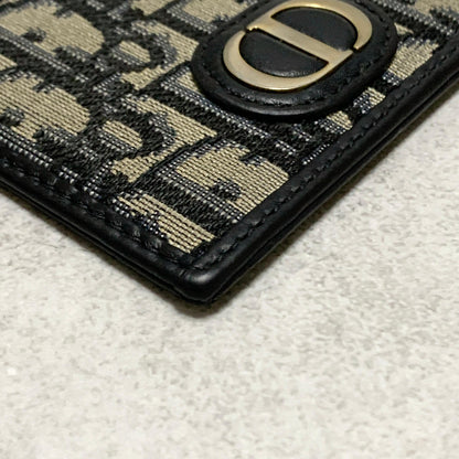 Christian Dior Card  Holder Oblique Trotter CD Case Wallet Compact Purse Canvas