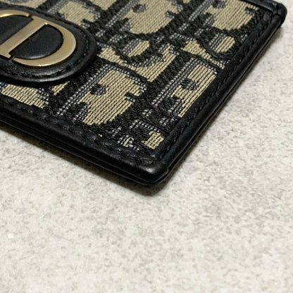 Christian Dior Card  Holder Oblique Trotter CD Case Wallet Compact Purse Canvas