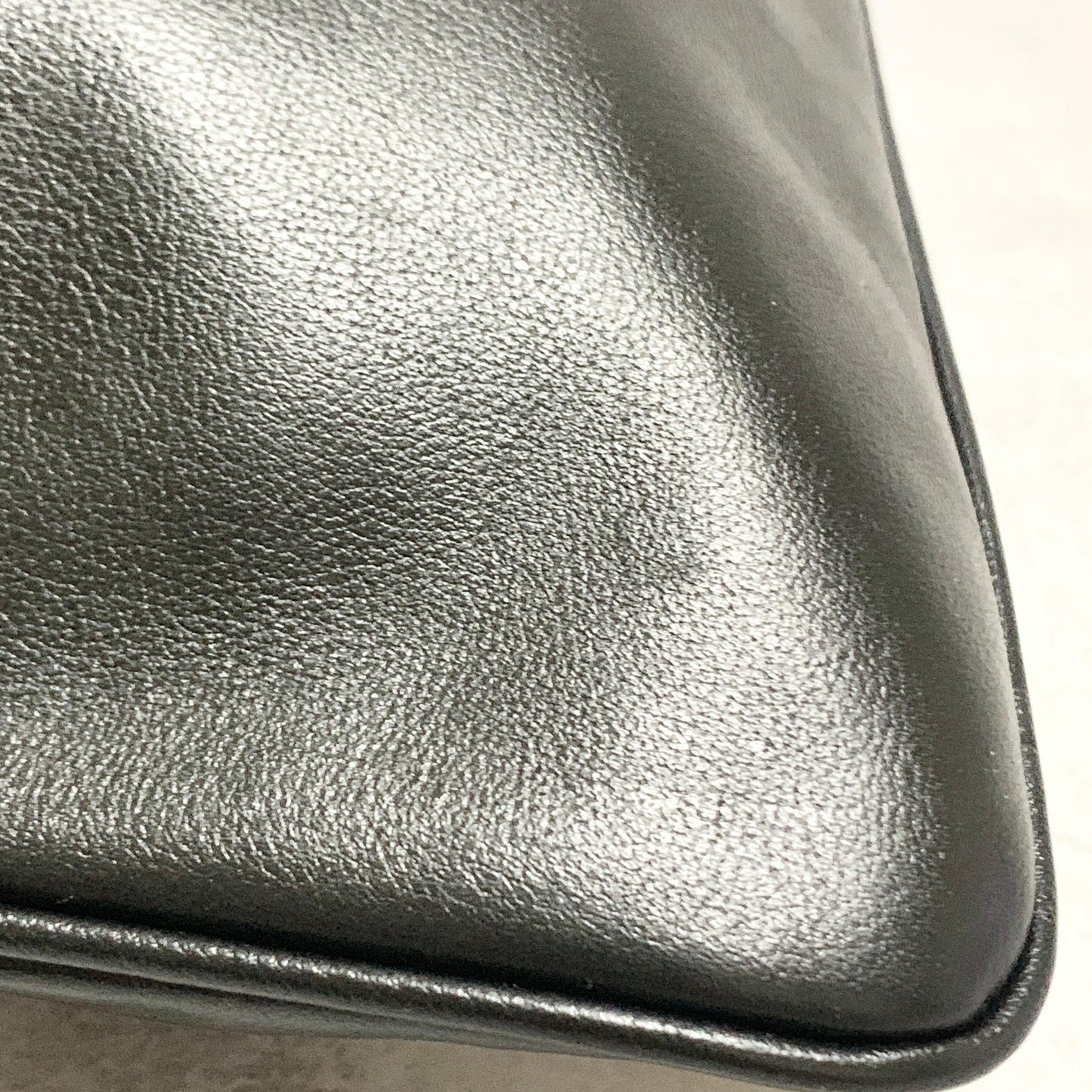 Christian Dior Bag CD Clutch Purse Hand Leather Black Gold Used Authentic