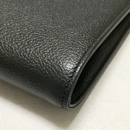 Saint Laurent Bag YSL Cassandra Clutch Purse Hand Leather Black Gold Authentic