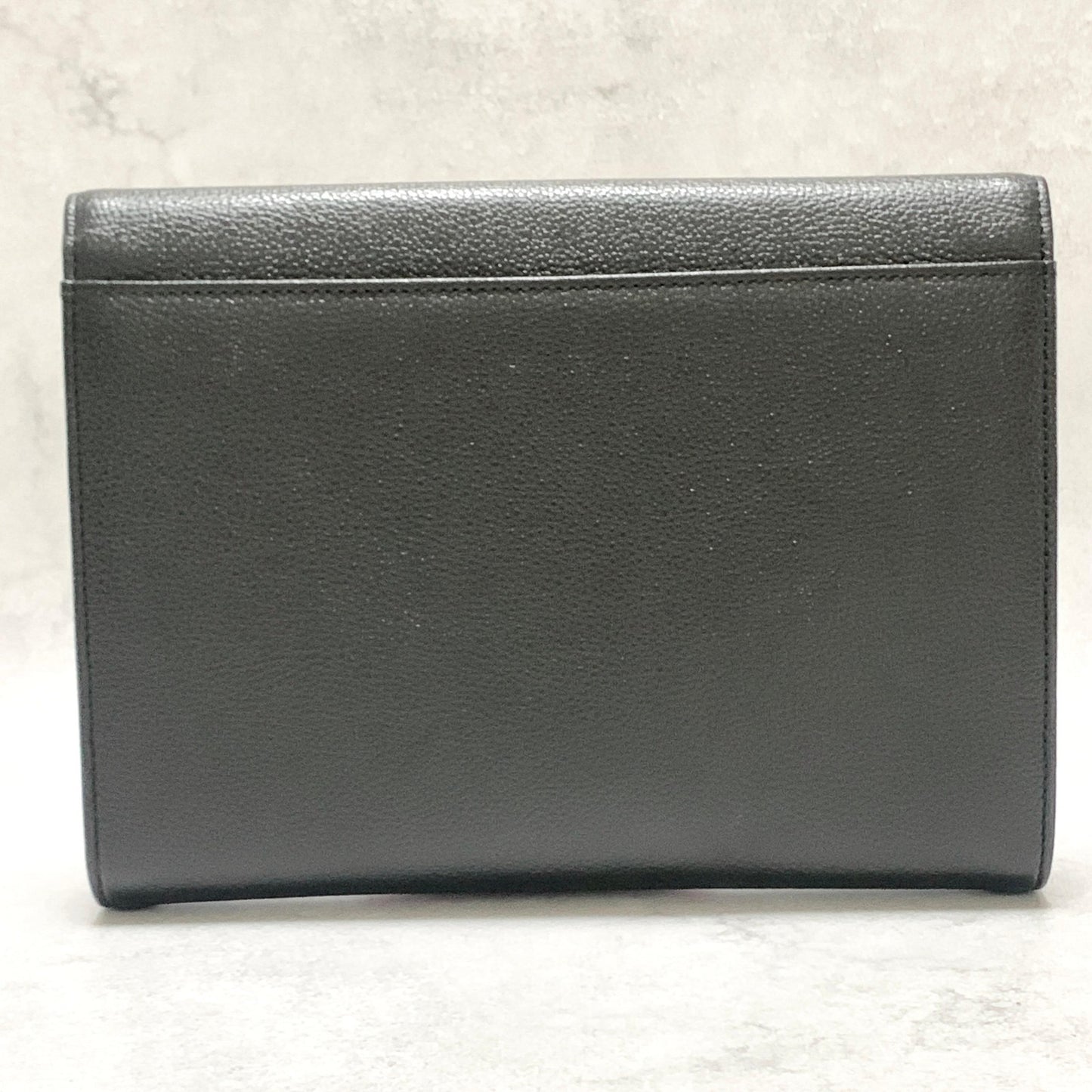 Saint Laurent Bag YSL Cassandra Clutch Purse Hand Leather Black Gold Authentic