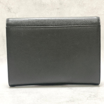 Saint Laurent Bag YSL Cassandra Clutch Purse Hand Leather Black Gold Authentic