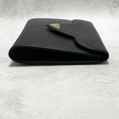 Saint Laurent Bag YSL Cassandra Clutch Purse Hand Leather Black Gold Authentic