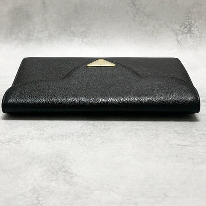 Saint Laurent Bag YSL Cassandra Clutch Purse Hand Leather Black Gold Authentic