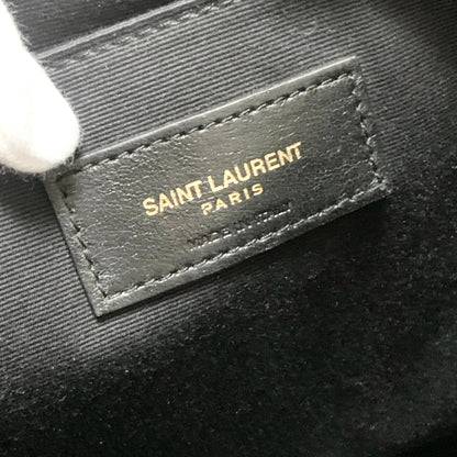 Saint Laurent Bag YSL Cassandra Quilted Clutch Purse Hand Black Leather Gold