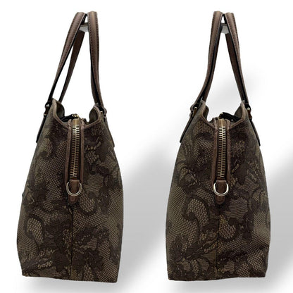 Valentino Garavani Hand Bag Tote Purse Logo PVC Leather Brown Authentic