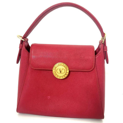 Valentino Garavani Hand Bag Tote Purse Logo Leather Pink Authentic