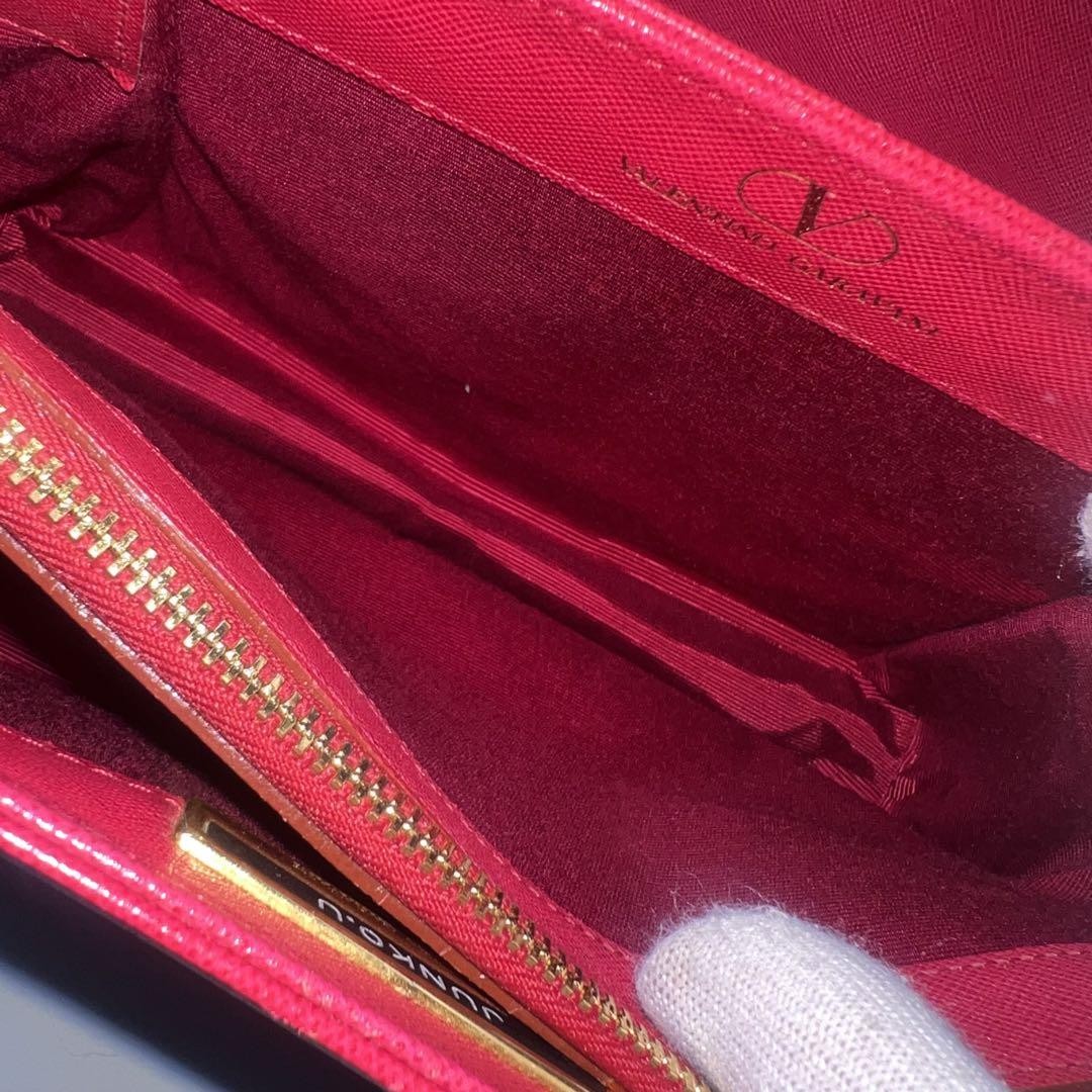 Valentino Garavani Hand Bag Tote Purse Logo Leather Pink Authentic