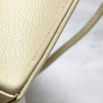 Saint Laurent Bag YSL Cassandra Shoulder Purse Leather BeigeYellow Gold Auth