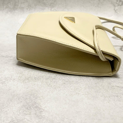 Saint Laurent Bag YSL Cassandra Shoulder Purse Leather BeigeYellow Gold Auth