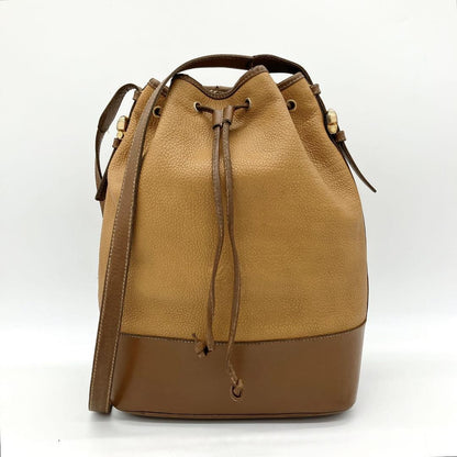 LOEWE Shoulder Bag Purse Anagram Leather Brown Authentic