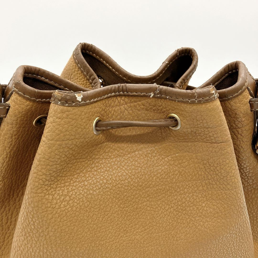 LOEWE Shoulder Bag Purse Anagram Leather Brown Authentic