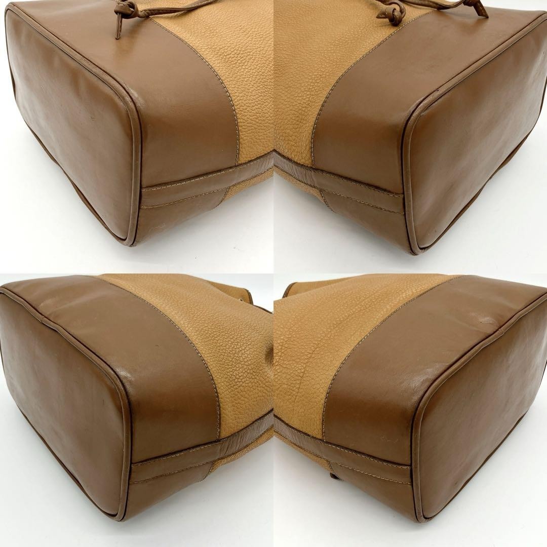 LOEWE Shoulder Bag Purse Anagram Leather Brown Authentic
