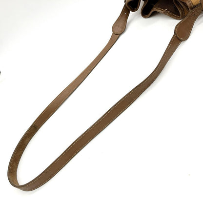 LOEWE Shoulder Bag Purse Anagram Leather Brown Authentic