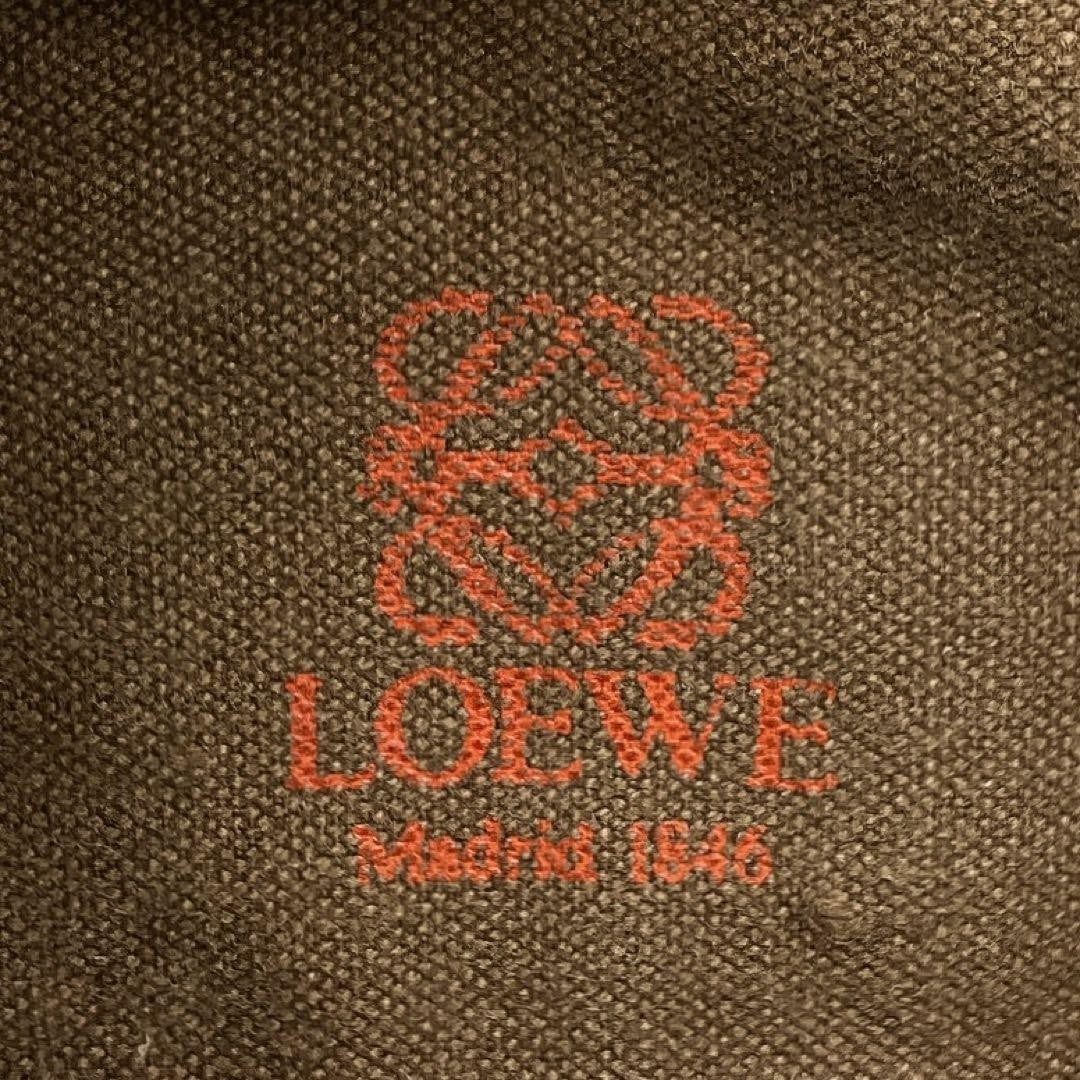 LOEWE Shoulder Bag Purse Anagram Leather Brown Authentic