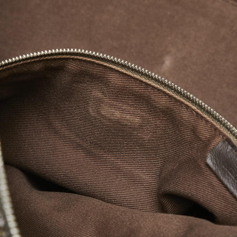 LOEWE Hand Bag Tote Purse Anagram Patent Leather Brown Authentic
