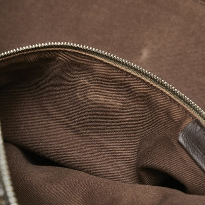 LOEWE Hand Bag Tote Purse Anagram Patent Leather Brown Authentic