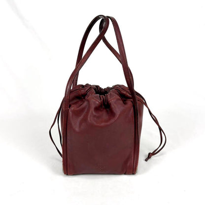 LOEWE Hand Bag Tote Purse Leather Red Authentic