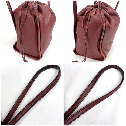 LOEWE Hand Bag Tote Purse Leather Red Authentic