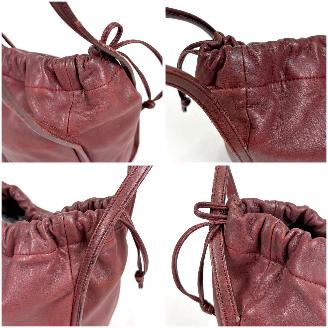 LOEWE Hand Bag Tote Purse Leather Red Authentic