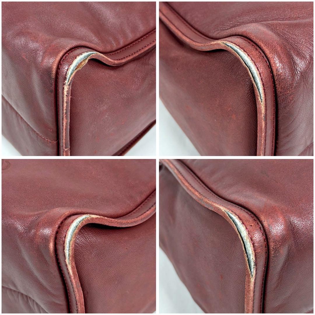 LOEWE Hand Bag Tote Purse Leather Red Authentic