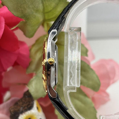 FENDI 2000L Quartz Watch Wristwatch FF Logo White Gold Women's Authentic