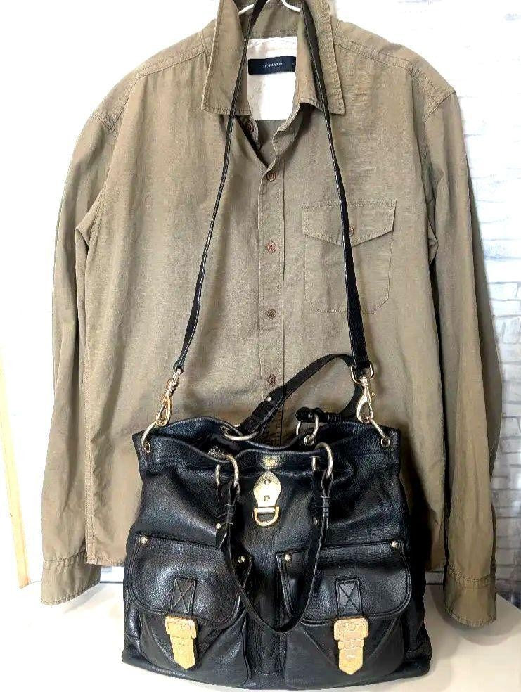 MULBERRY Purse Hand Bag Tote convertible shoulder bag Leather Black Authentic