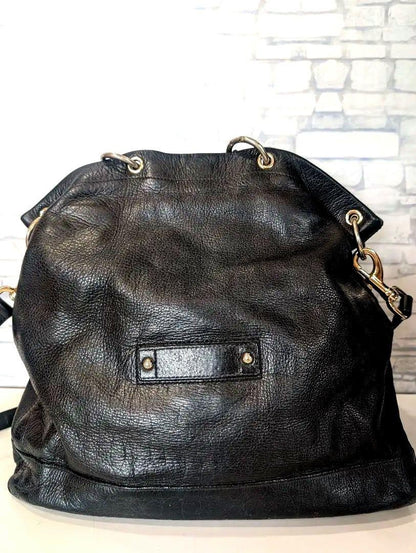 MULBERRY Purse Hand Bag Tote convertible shoulder bag Leather Black Authentic