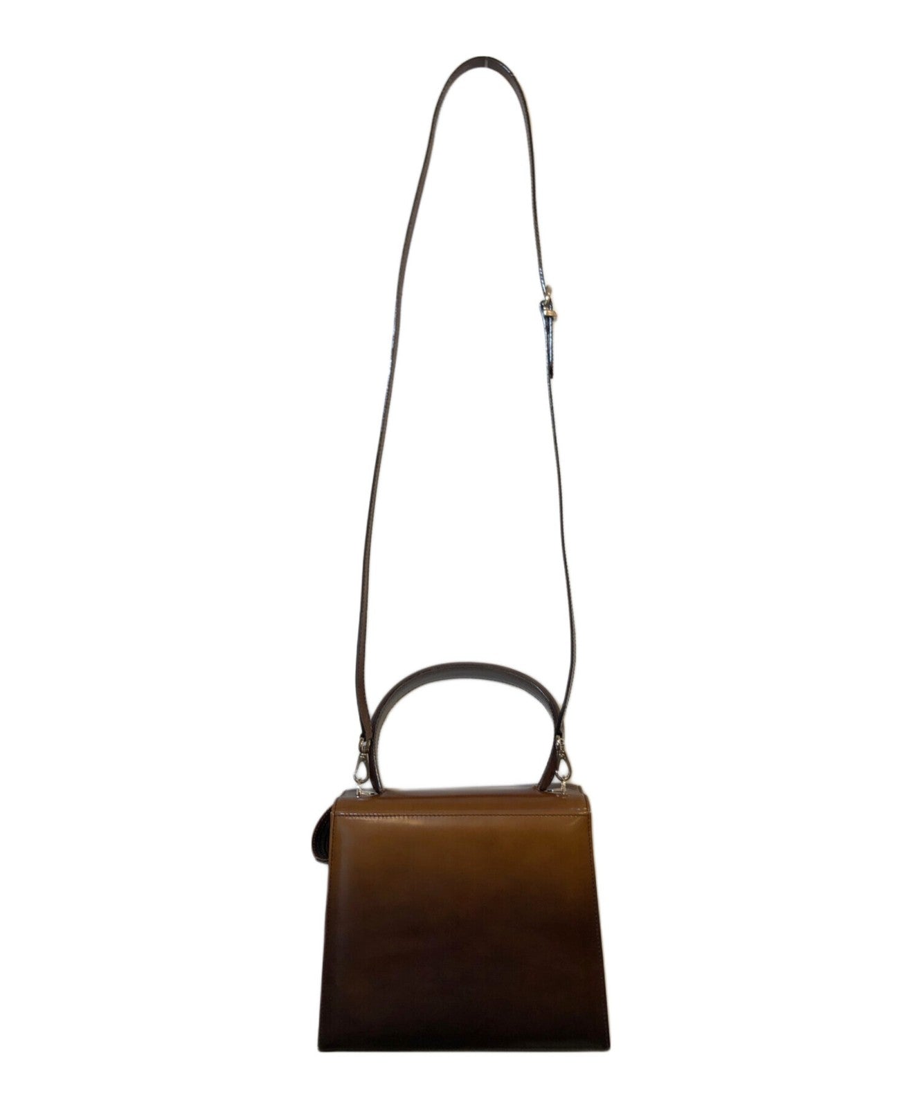 Salvatore Ferragamo Shoulder Bag Purse Gancini Leather Brown Authentic