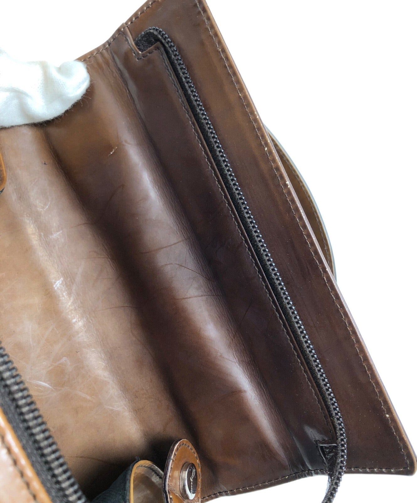 Salvatore Ferragamo Shoulder Bag Purse Gancini Leather Brown Authentic
