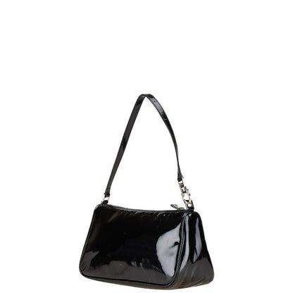 Salvatore Ferragamo Shoulder Bag Purse Gancini Black Authentic