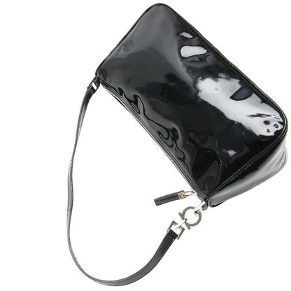 Salvatore Ferragamo Shoulder Bag Purse Gancini Black Authentic