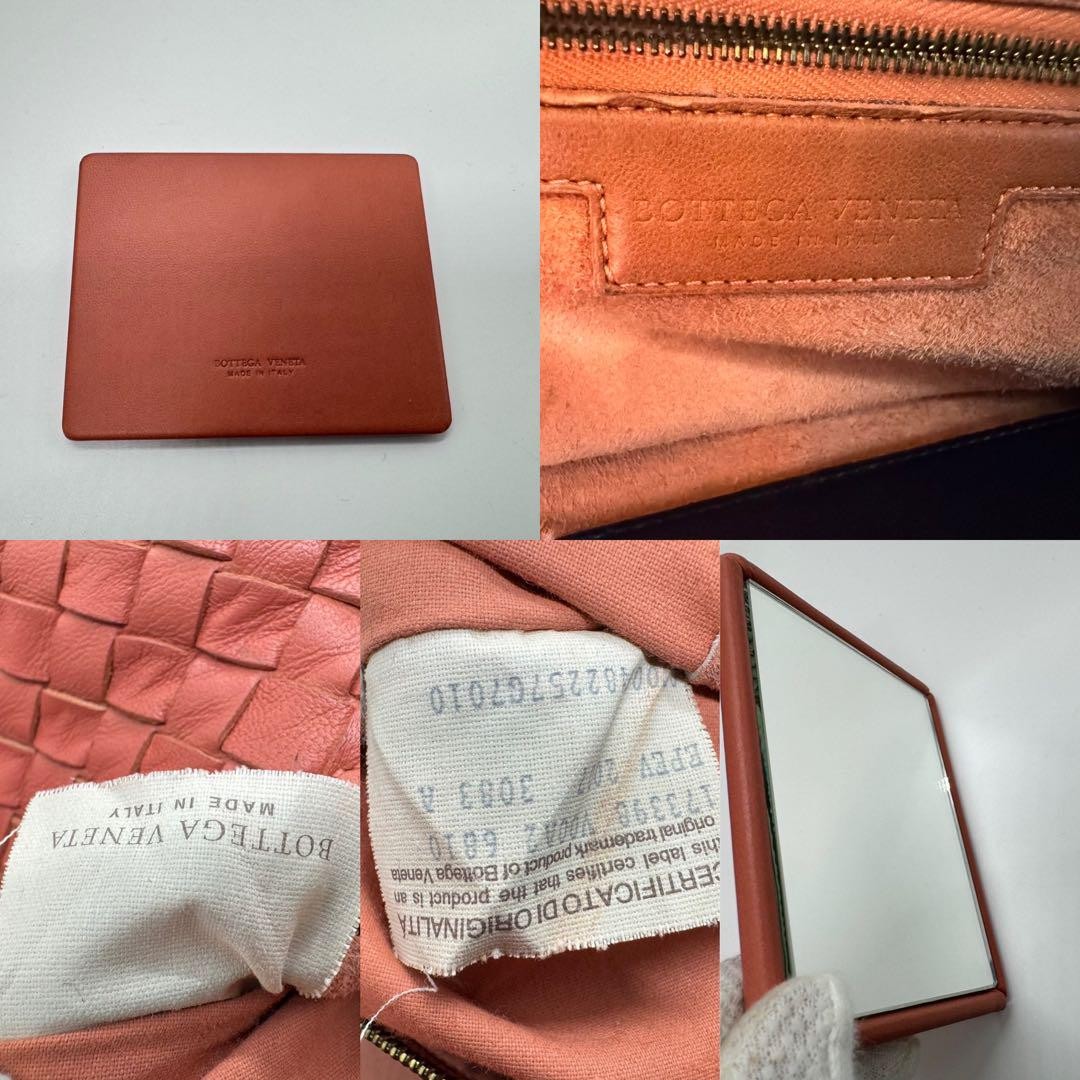 BOTTEGA VENETA Hand Bag Tote Purse Intrecciato Leather Salmon Pink Authentic