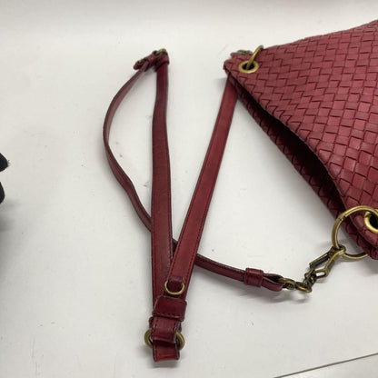 BOTTEGA VENETA Shoulder Bag Purse Intrecciato Red Authentic