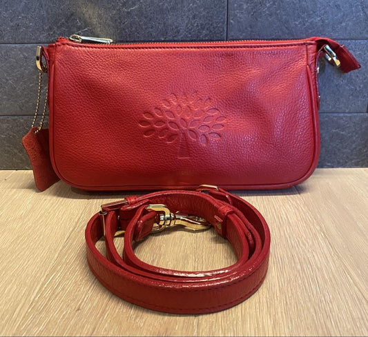 MULBERRY Shoulder Bag Purse 2way Leather Red Authentic