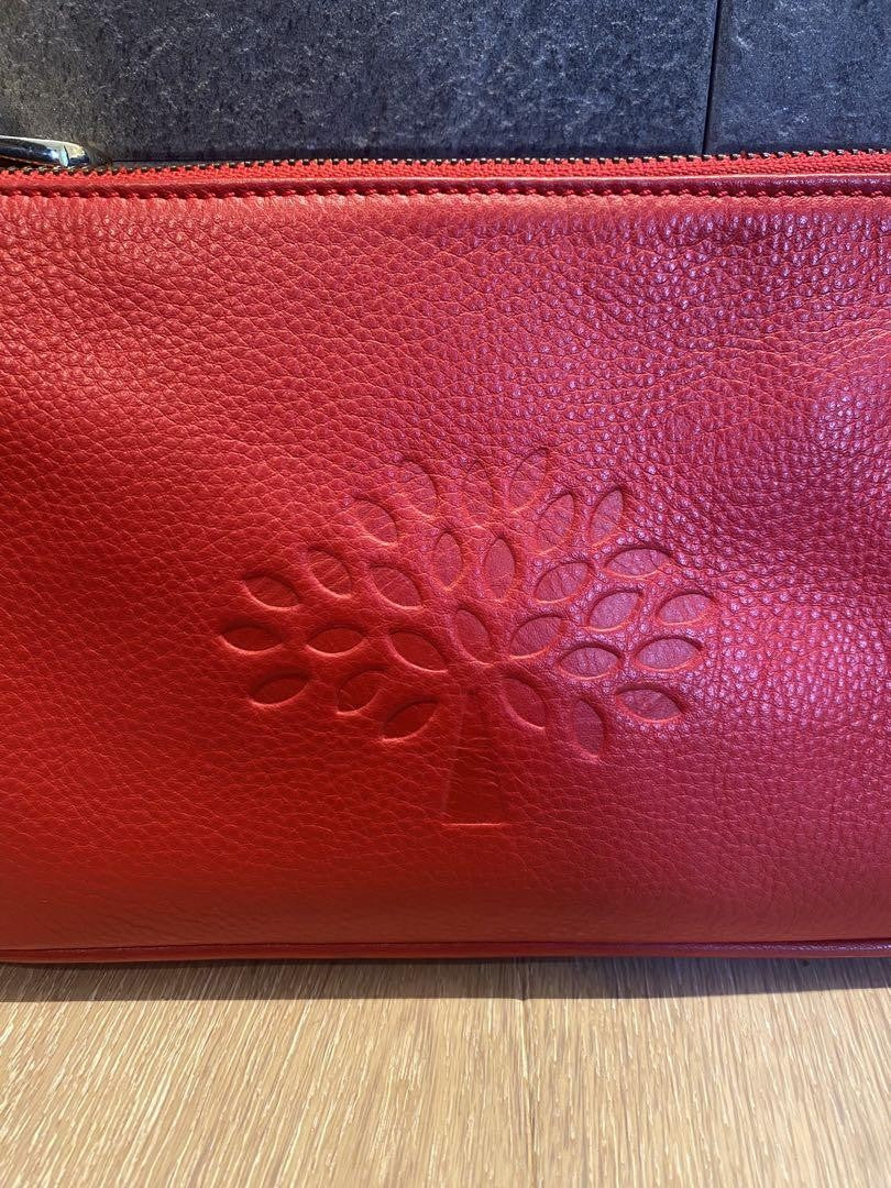 MULBERRY Shoulder Bag Purse 2way Leather Red Authentic