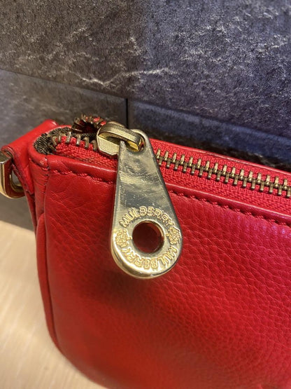 MULBERRY Shoulder Bag Purse 2way Leather Red Authentic