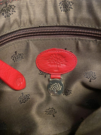 MULBERRY Shoulder Bag Purse 2way Leather Red Authentic