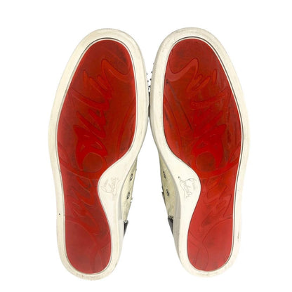 Christian Louboutin Sneakers Shoes High-cut Studs EU 43 US 10 White Black Auth