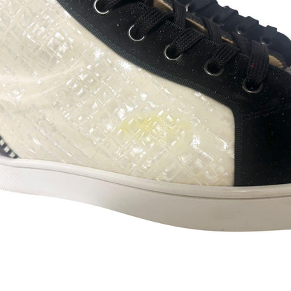 Christian Louboutin Sneakers Shoes High-cut Studs EU 43 US 10 White Black Auth
